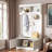 Hall Tree With Storage Cabinets, Display Shelves, Hooks And Shoe Bench-117378755