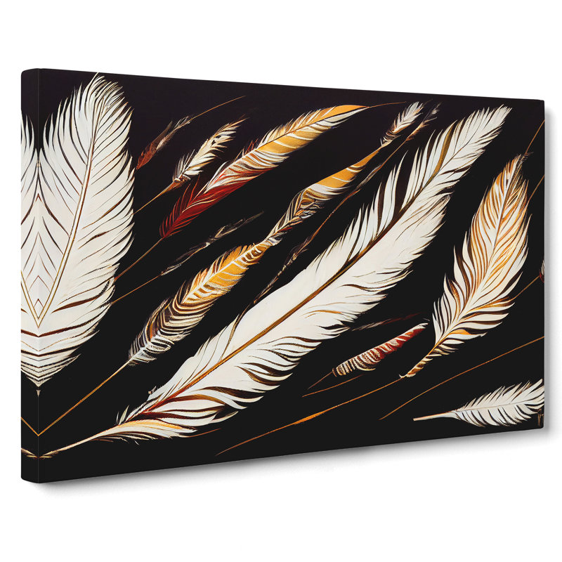 Bird Feathers - Wrapped Canvas, 35cm H x 50cm W x 3cm D