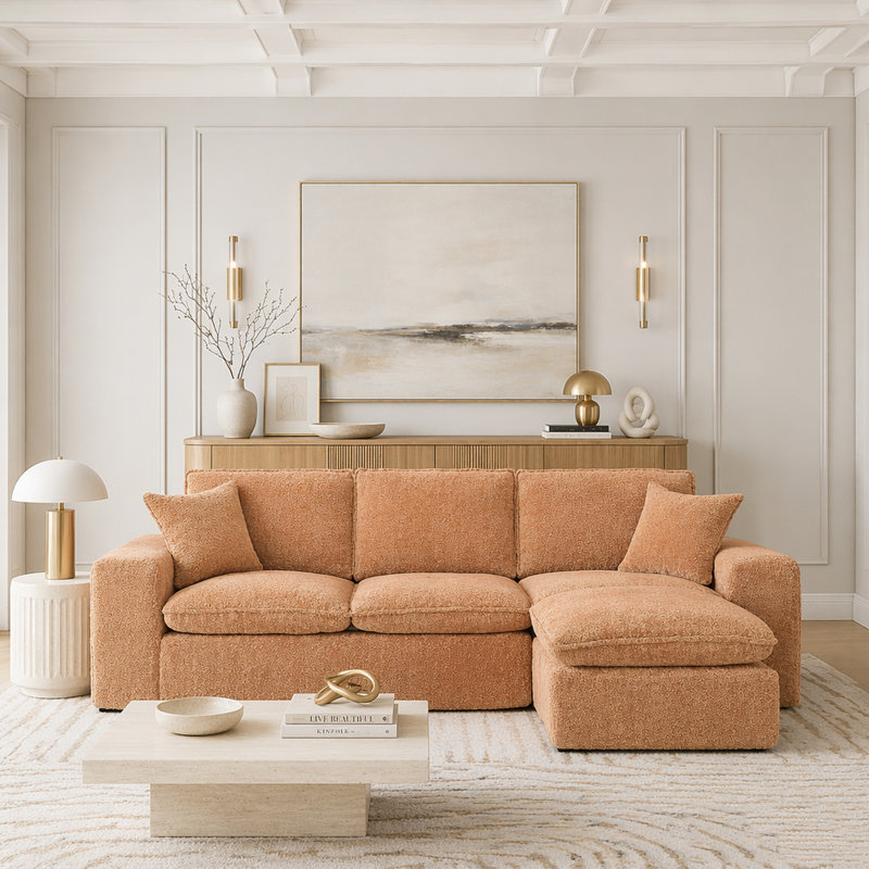 Canapé modulaire moderne avec méridienne réversible Boucle, 4 seat