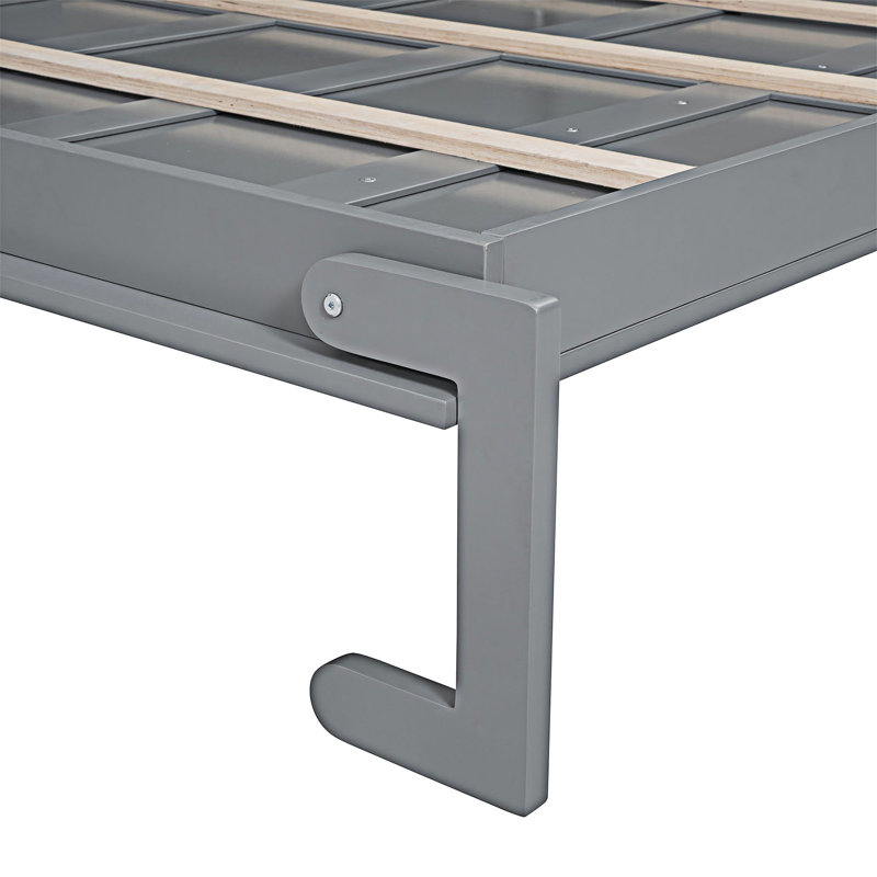 Grand lit escamotable mural avec armoires, Grey
