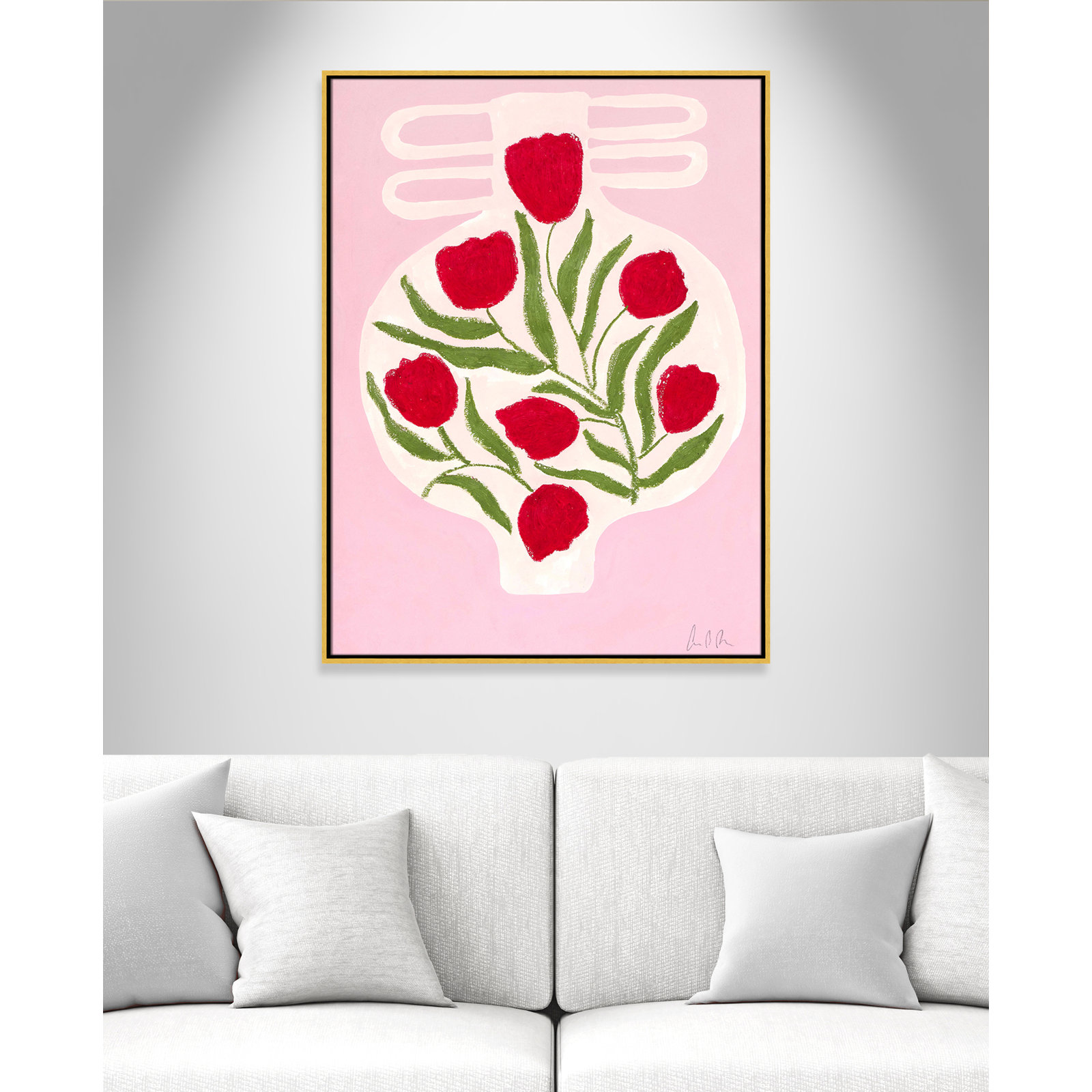 Vase No. 02 Print by Camilla Bergqvist, 41.5" H x 31.5" W, Gold