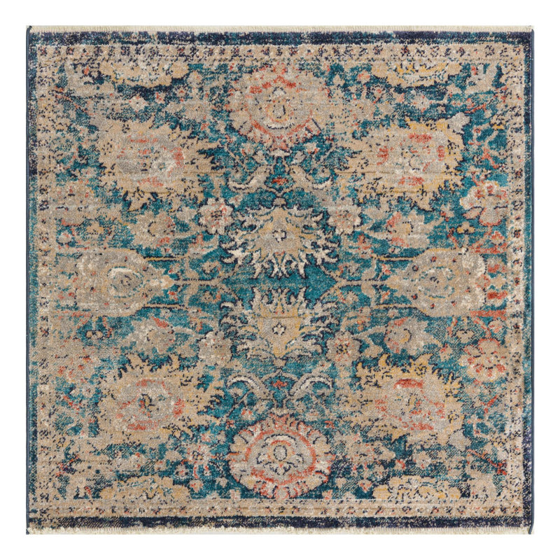 Akira Floral Indoor Rug, Square 3'11"