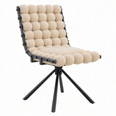 Fauteuil gonflable à chaînette, chaises de salle à manger en velours avec pieds, fauteuils d'appoint capitonnés modernes pour salle à manger et cuisine, fauteuil pivotant