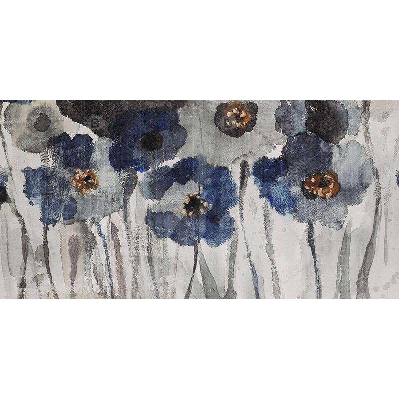 Blue blurry flowers - 15.75"x31.50" Desk mat