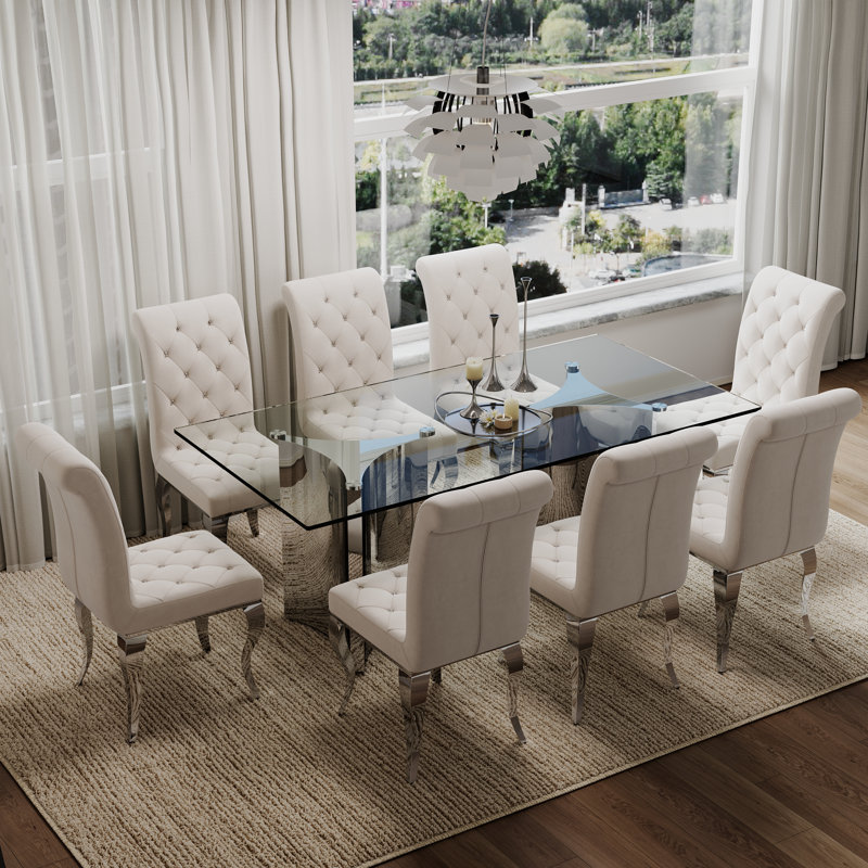 20.1'' H Tufted Velvet Upholstered Parsons Chair