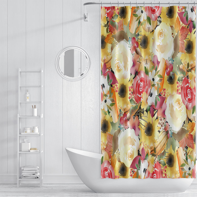 Rideau de douche simple Floral, H 72 po x l 70 po