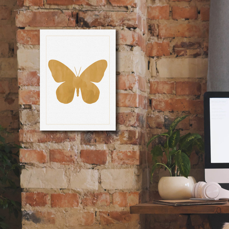 «Gold Butterfly» par Erin Clark, art mural sur toile, H 16 po x l 12 po