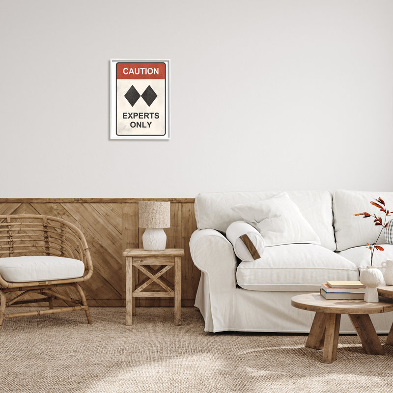 Art traditionnel sur toile tendue surdimensionné avec symbole de ski traditionnel noir par JJ Design House LLC
