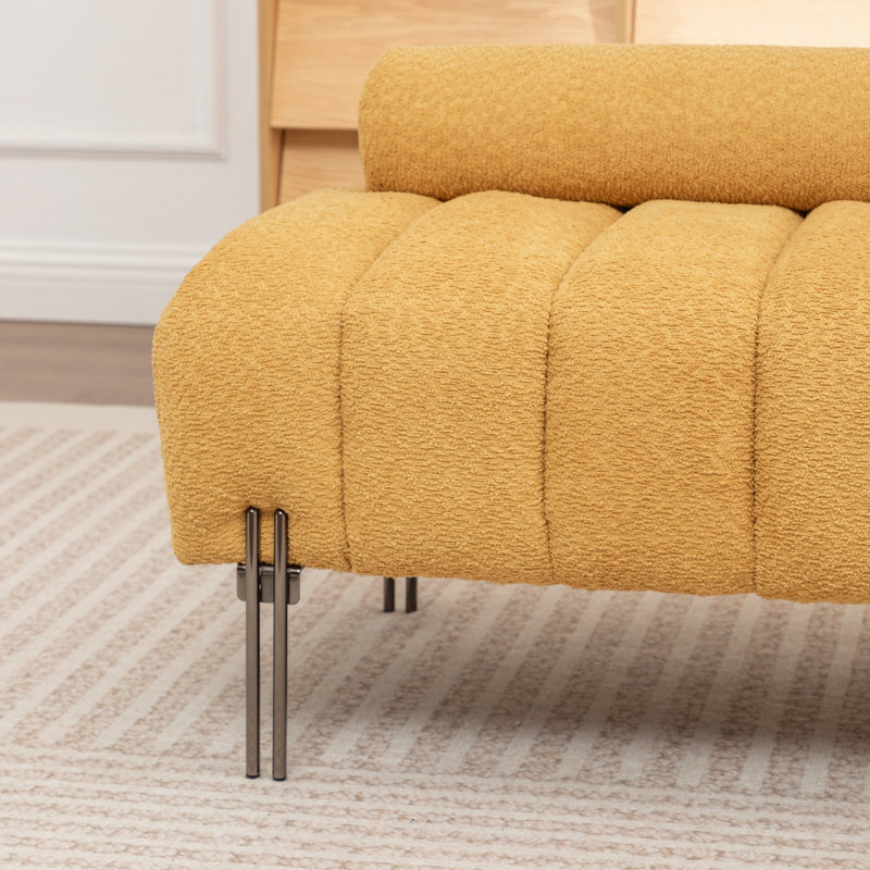 Banc de rembourrage de 52 po Ashyiah, Jaune