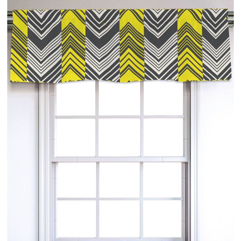 Sateen Chevron Ruffled Window Valance