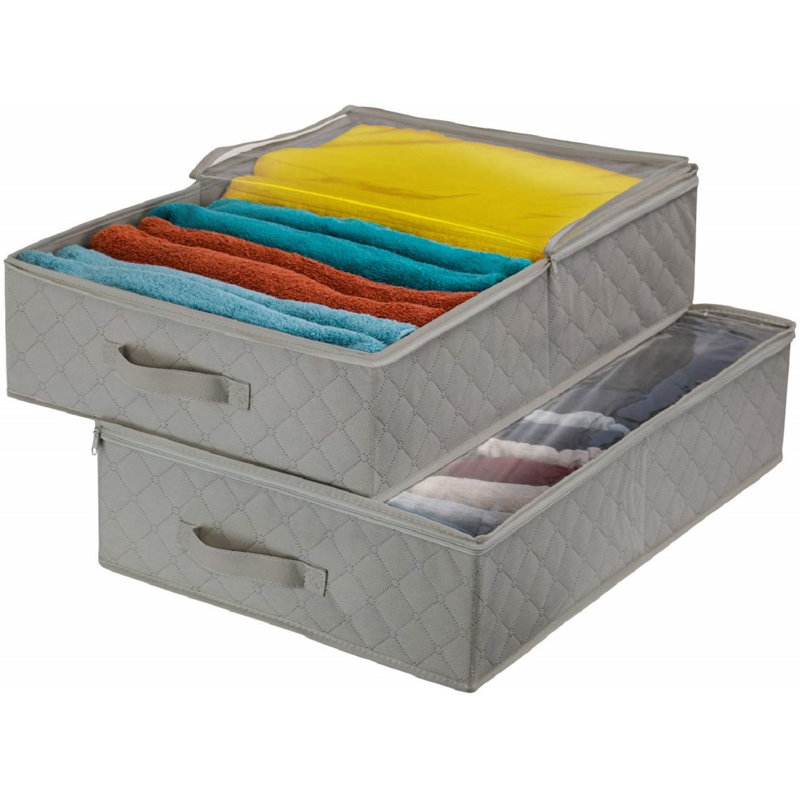 Sorbus Underbed Storage Organizer Set, Gray, 2 Pack, Gray