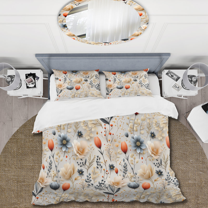 Literie délicate et neutre, Housse de couette simple + 1 taie décorative stan