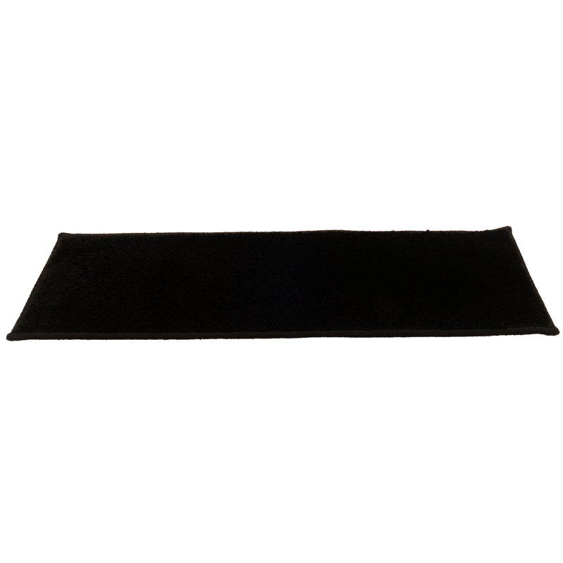 Tapis d'escalier antibactérien lavable sur mesure, Tapis de couloir 10 po x 26 po, Noir
