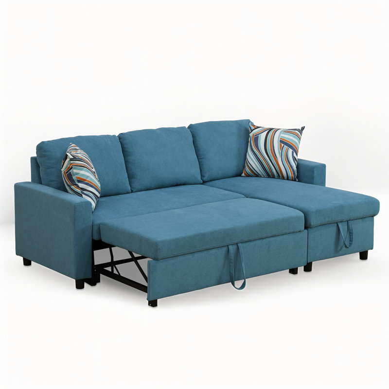 Maitilde Upholstered 83'' Sleeper Sofa, Green Chenille