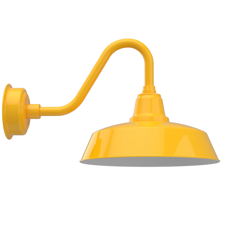 Luminaire de grange d’extérieur à del Vandervliet, H 14,13 po x l 16 po x P 24,25 po, Jaune