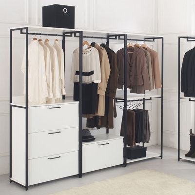 Système d'organisation sur pied en bois blanc Fiona