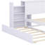 Lit plateforme avec rangement gigogne blanc et tablettes coulissantes blanches - Mobilier de chambre en bois massif-794955510