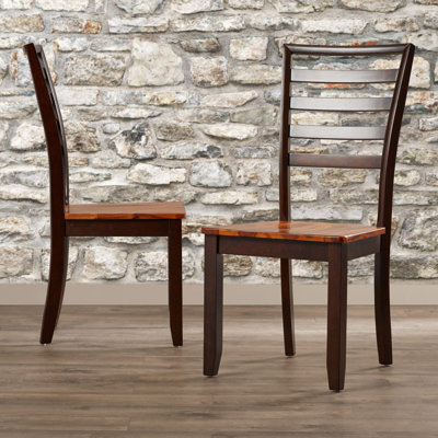 Deshawndre Solid Wood Ladder Back Side Chair in Acacia