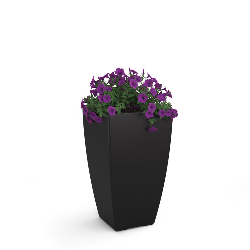 Mayne Kobi 26" Tall Black Polyethylene Outdoor Planter