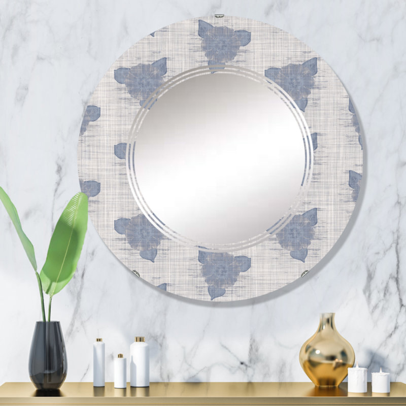 Miroir mural vintage à motif floral, 32 po x 32 po