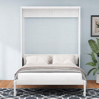 Lit escamotable mural de 61,5 po avec armoire et bureau, parfait pour la chambre d'amis