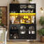 176 cm H Glass Standard Pantry / Tall Cabinet-1927189583