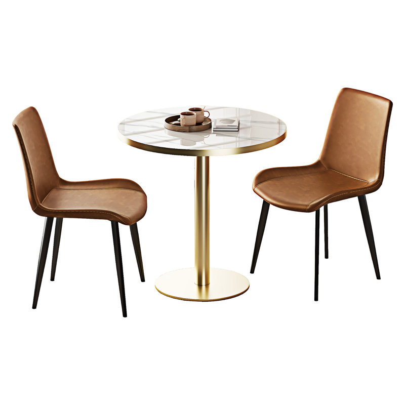 Table bistro ronde, Blanc/Noir