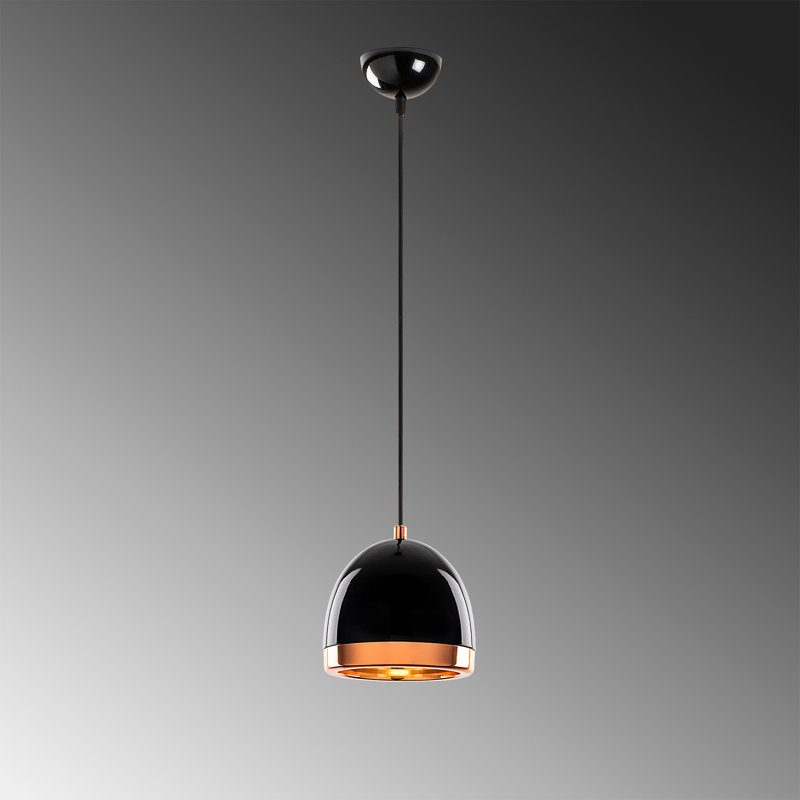 Luminaire suspendu 1 lumière Potosi, Noir, noir, noir, noir