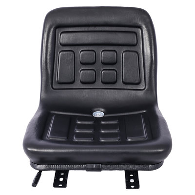 Universal Replacement Tractor Seat with Drain Hole - Black Steel Construction