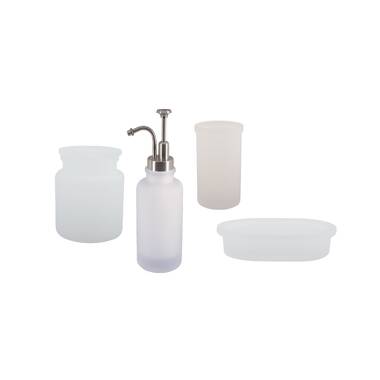 Frosted Glass 4-Piece Bathroom Accessory Set