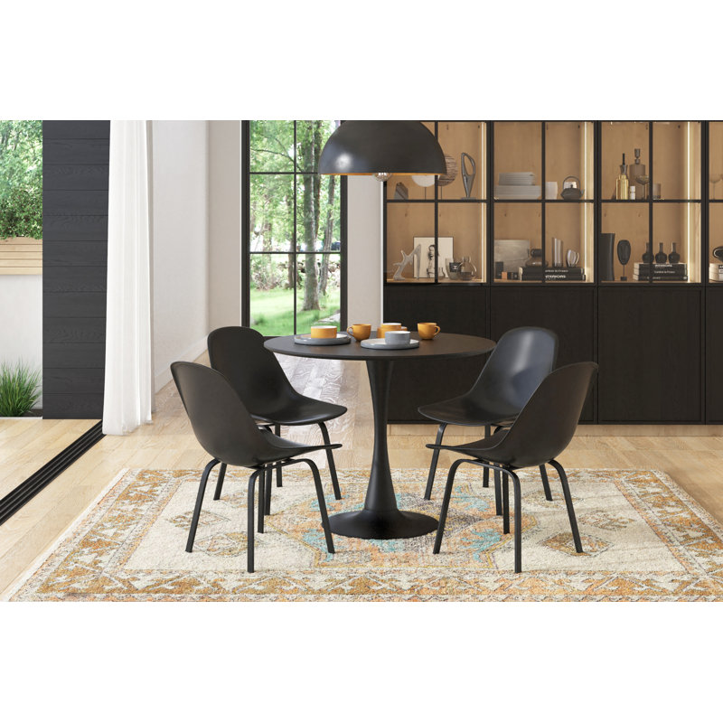 Ensemble repas pour 4 personnes Jorianna, Noir