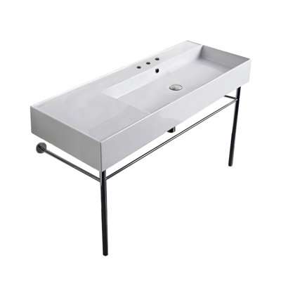 Scarabeo By Nameeks 18.1'' Glossy White Ceramic Rectangular Bathroom Sink with Overflow