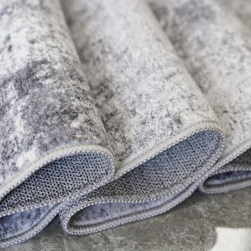 Washable Hallway Rug - Rugs Modern Stain Resistant Indoor Mat Rug for Laundry, Bedroom Non Slip Rubber Backing Thin Super Soft Room Decor Floor Carpet Grey