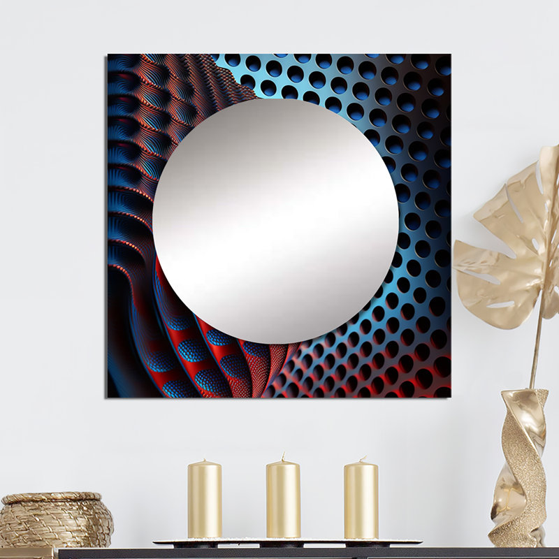 Hughen - Miroir géométrique moderne mural pour salle de bain, 36 po x 36 po