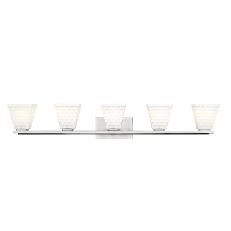 Ensemble de meuble-lavabo 5 lumières Teyona, Nickel brossé