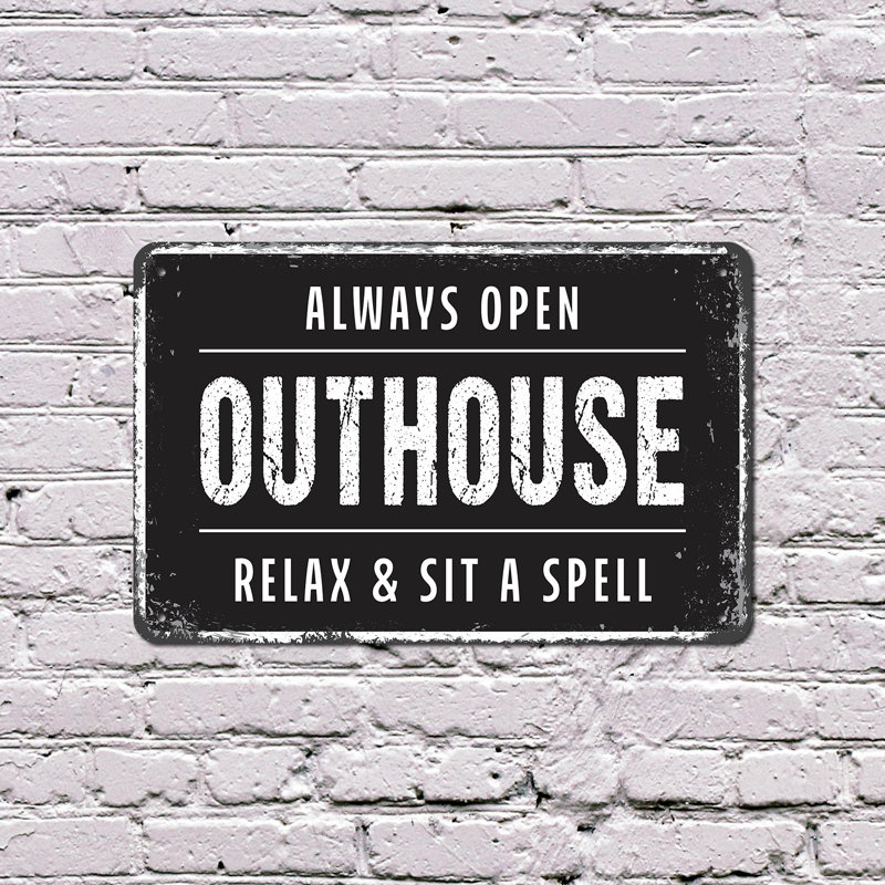 Enseigne en plastique Outhouse 13 po x 20 po, H 13 po x l 20 po x P 0,1 po