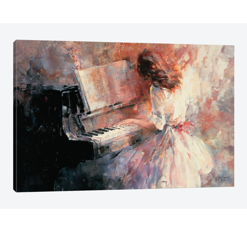 « romantique rythmique », impression sur toile, H 12 po x l 18 po x P 1,5 po, Pas de tapis, Toile tendue