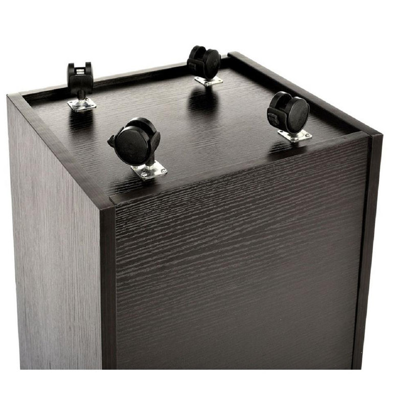 Classeur mobile en bois à 20 compartiments, Noir
