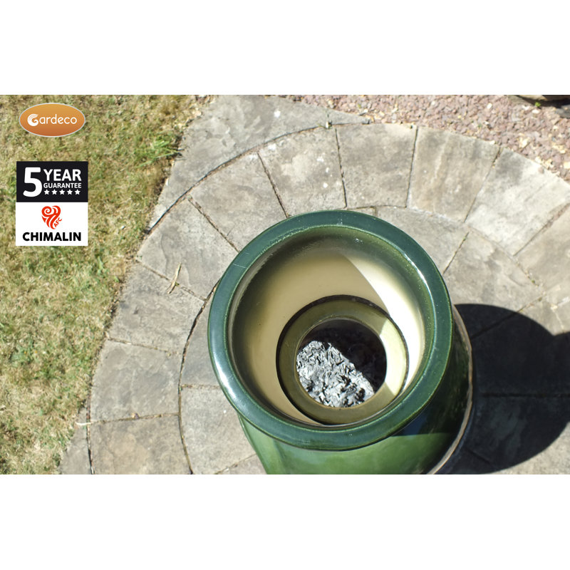 Asteria Extra Large Advanced Fire Clay Chimenea Glazed Green