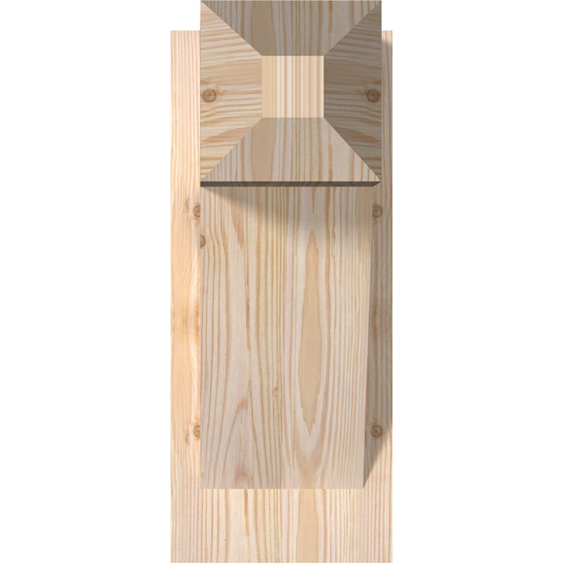 Traditional Craftsman Rustic Wood Outlooker, 7 1/2" W Douglas Fir (Smooth), 14" D x 18" H
