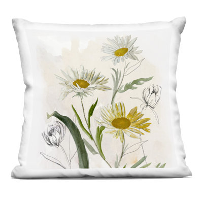 Coussin décoratif imprimé Pure Simplicity Daisies par Jacob Q