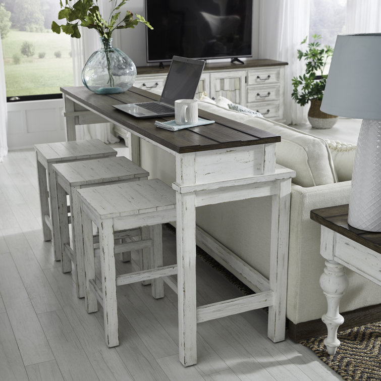 Brilie 4 Piece Console Bar Table Set w/ Charging Station