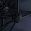 Parasol d'extérieur 14,8 pi - Bleu marine Auvent 100%, fabrication. Idéal pour ombrager la cour, le bord de la piscine et la pelouse à double face en nervures d'acier. Espaces de jardin pratiques à manivelle-659631793