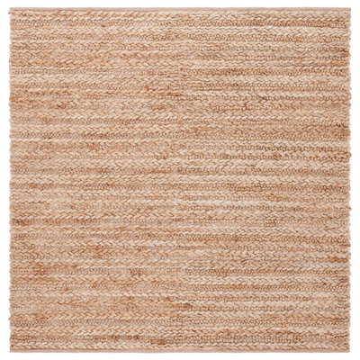 Kayshla Natural Fiber Handwoven Jute/Cotton Rug in Natural/Brown