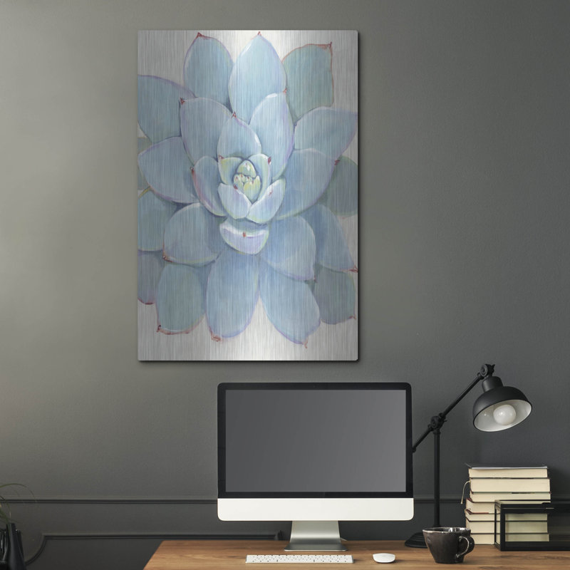 Art mural en métal «Pastel Succulent I» par Tim O'Toole, H 36 po x l 24 po