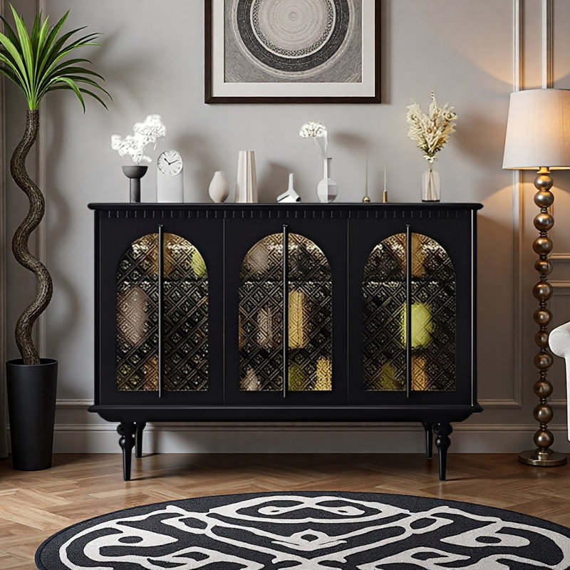 Buffet de rangement de style rétro français, Noir