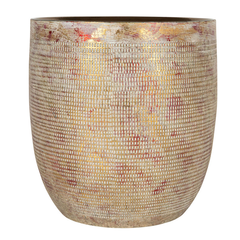 Pot à fleurs en céramique Marcial, Doré