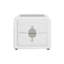 Table de chevet Shelyn White Teddy Sherpa & Chrome (Comprend seulement la table de chevet)