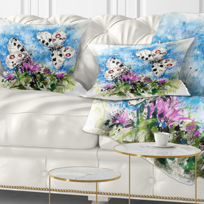 Coussin lombaire floral apollo papillons