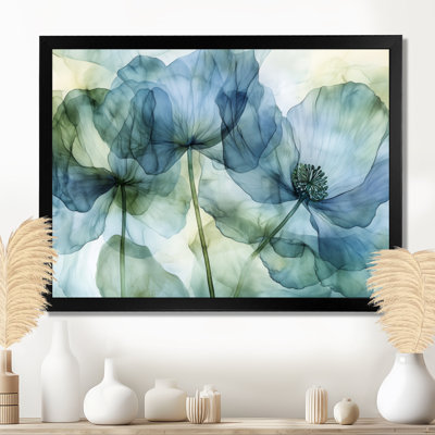 Blue Green Spring Window View - Garden Picture Framed Wall Art